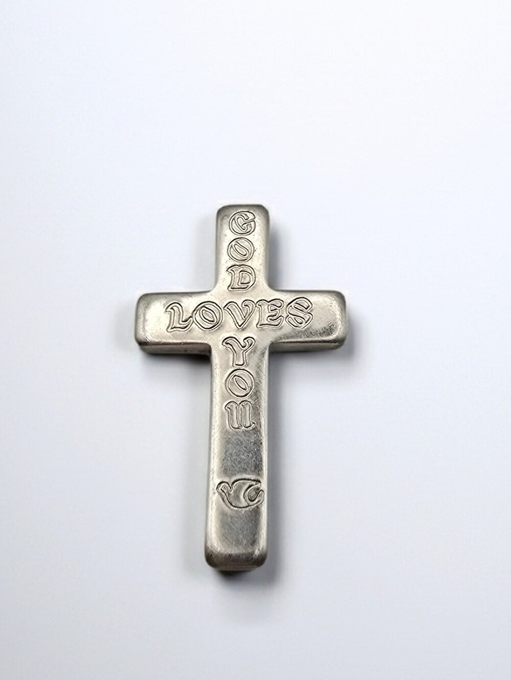Vintage Pocket Cross Engraved "God Loves You"